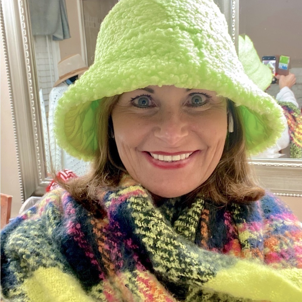 Nordstrom BP Plaid Scarf/Wrap with matching bucket hat